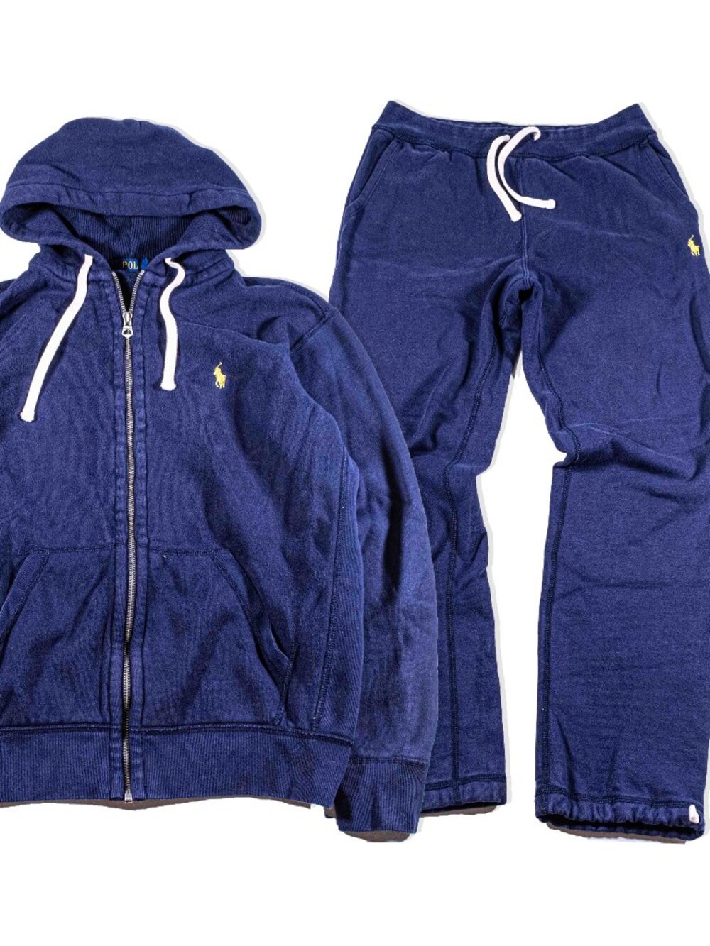 Polo Ralph Lauren Zip Sweatsuit Tracksuit Set Mens Navy Blue Pony Hoodie Pants